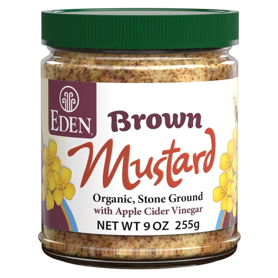 Eden Foods Organic Brown Mustard With Apple Cider Vinegar 9 oz Pack of 2
