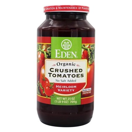 Eden Foods Organic Crushed Tomatoes Heirloom Variety No Salt Added -- 25 oz Pack of 4