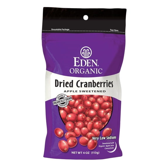 Eden Foods, Organic Dried Cranberries, 4 oz Pack of 4
