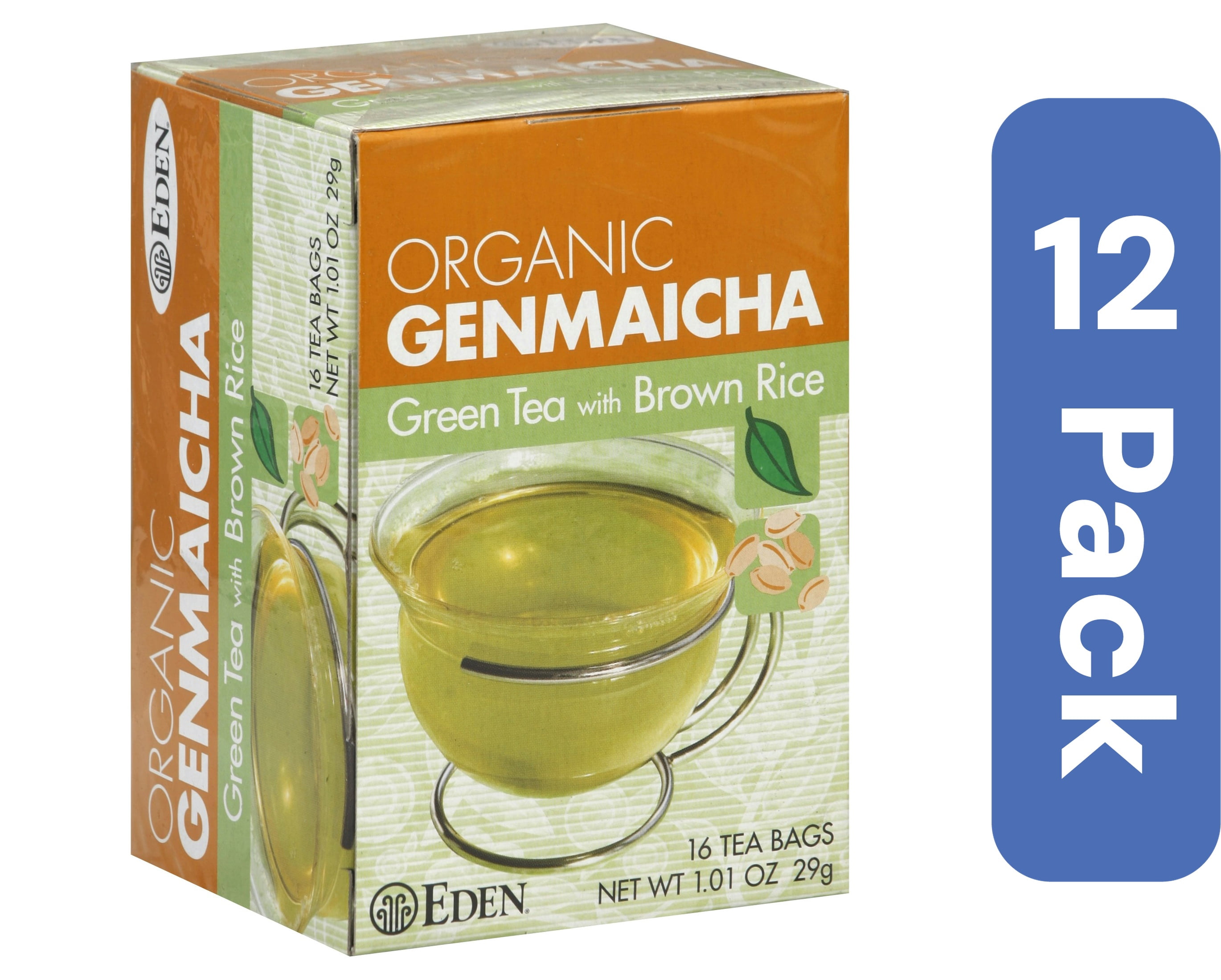 Eden Foods Organic Genmaicha Green Tea 16 Bags (Pack Of 12)