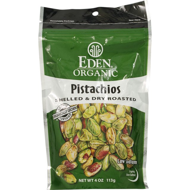 Eden Foods Organic Pistachios Shelled And Dry Roasted 4 Oz