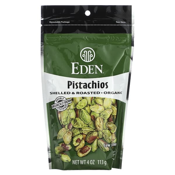 Eden Foods, Organic, Pistachios, Shelled & Roasted, Sea Salt Misted, 4