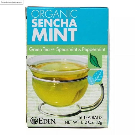 Eden Foods Organic Sencha Mint Green Tea Spearmint & Peppermint -- 16 Tea Bags