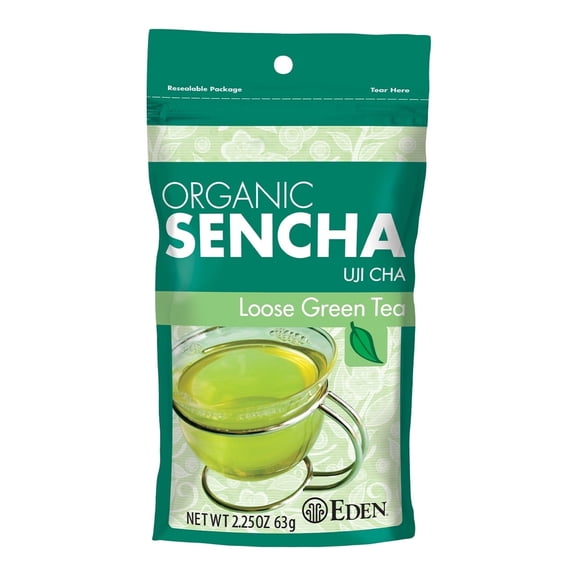 Eden Foods Organic Sencha Uji Cha Loose Green Tea - 2.25 oz Pack of 3