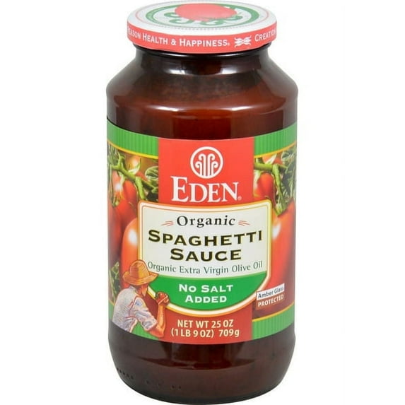 Eden Foods Organic Spaghetti Sauce No Salt Added -- 25 oz Pack of 3