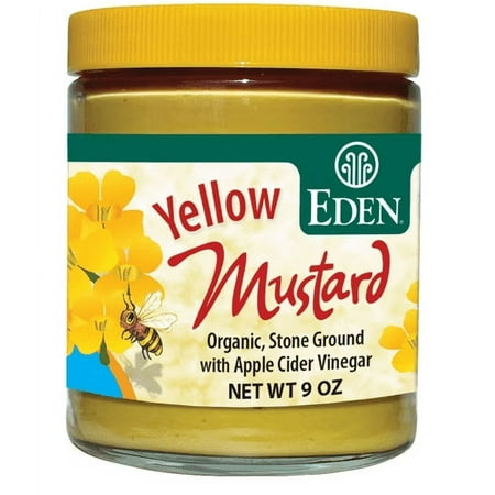 Eden Foods Organic Yellow Mustard Jar -- 9 oz Pack of 4