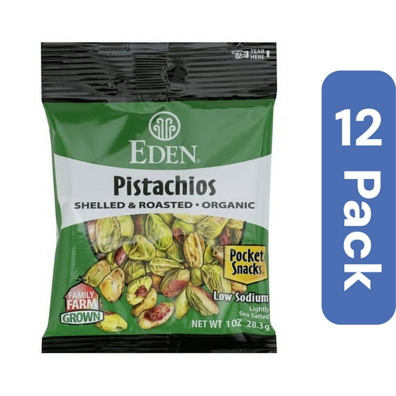 Eden Foods Pocket Snack Pistachios Roasted 1 oz (Pack Of 12)