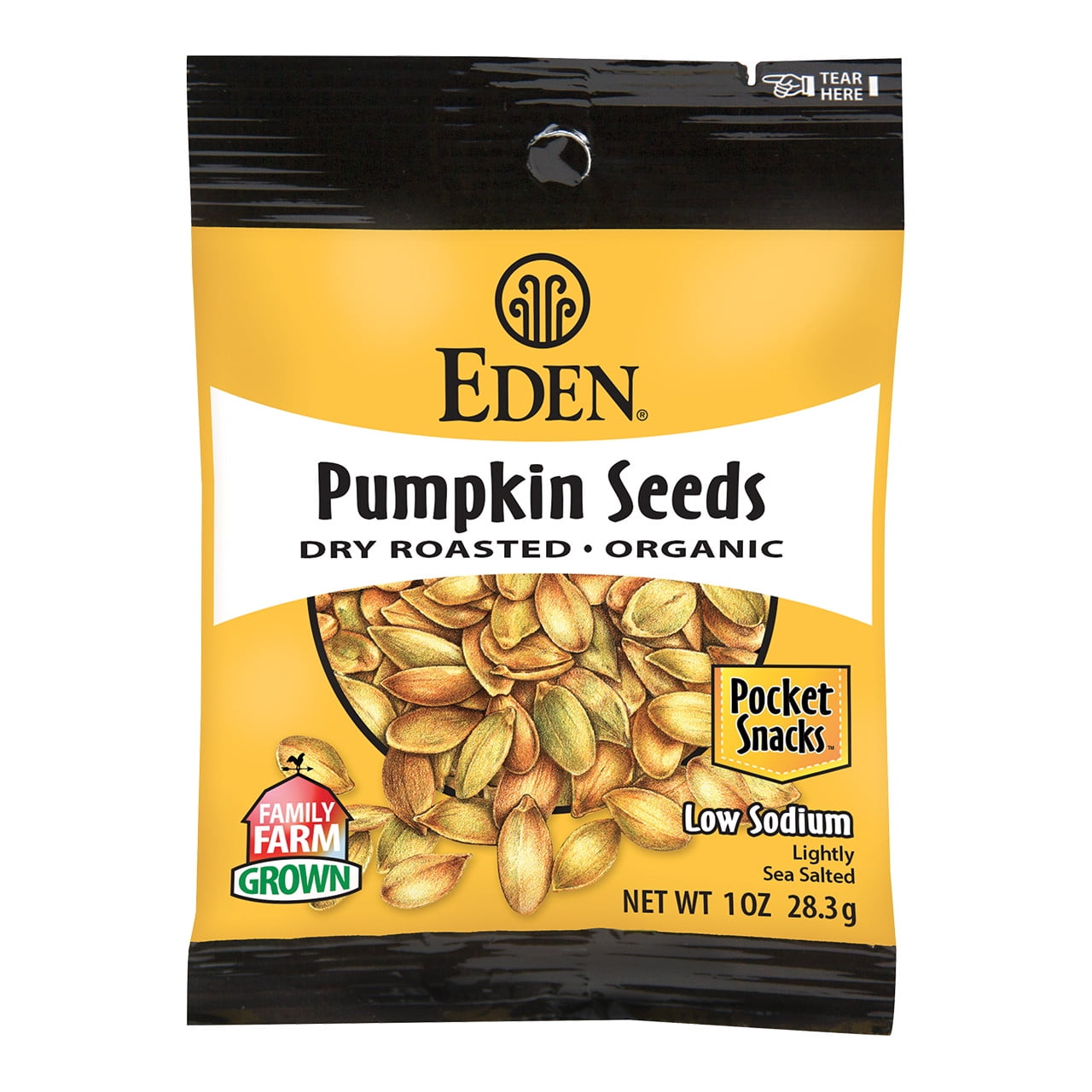 Eden Foods Pocket Snack Pumpkin Seed Roasted (48 Pack) 1 oz