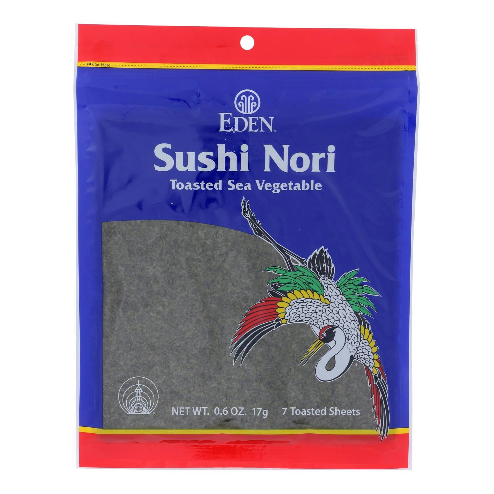 Eden Foods Toasted Nori Sushi Sheets 7 Sheets 0.6 oz (Pack Of 6