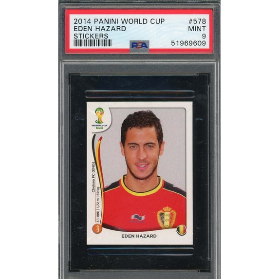 Eden Hazard 2014 Panini World Cup Stickers Card #578 PSA 9