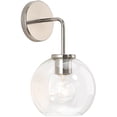 thumbnail image 1 of Eden Home 14.25" Transitional Metal Wall Sconce in Silver and Clear, 1 of 6