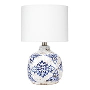 Eden Home Ceramic White/Blue Table Lamp