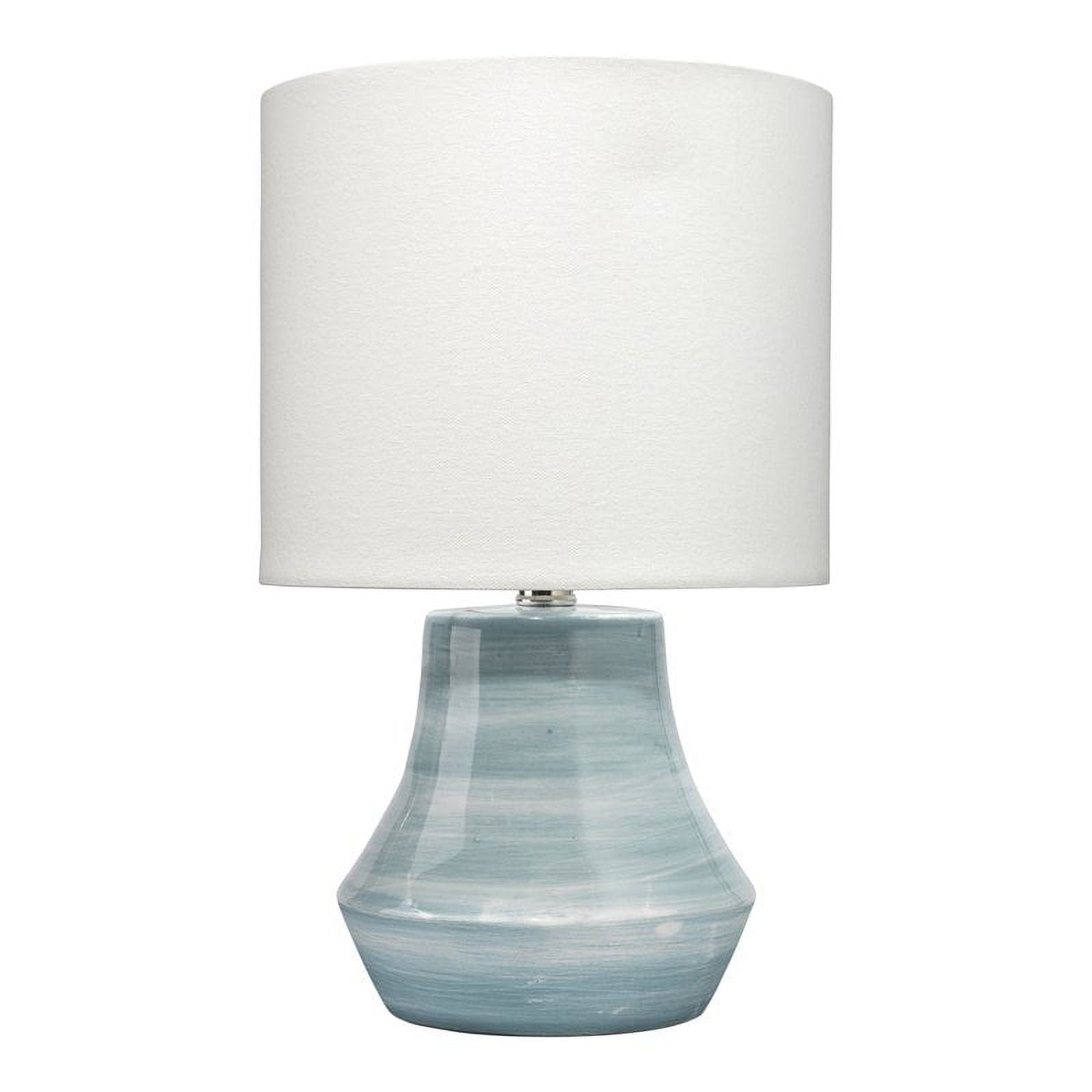 Eden Home Coastal Ceramic Table Lamp in Blue and White Swirl Finish