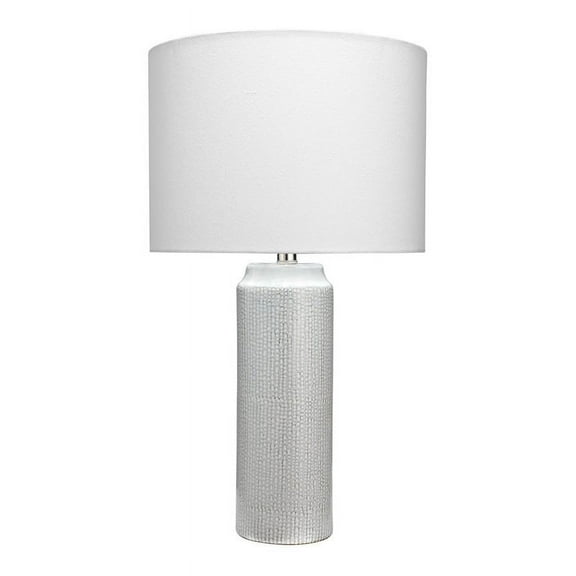 Eden Home Coastal Ceramic Table Lamp with Linen Shade in Gray Finish