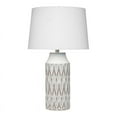 thumbnail image 1 of Eden Home Traditional Ceramic and Linen Table Lamp in White Patterned, 1 of 3