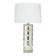 Eden Home Traditional Style Glass Table Lamp in Silver Mercury Finish