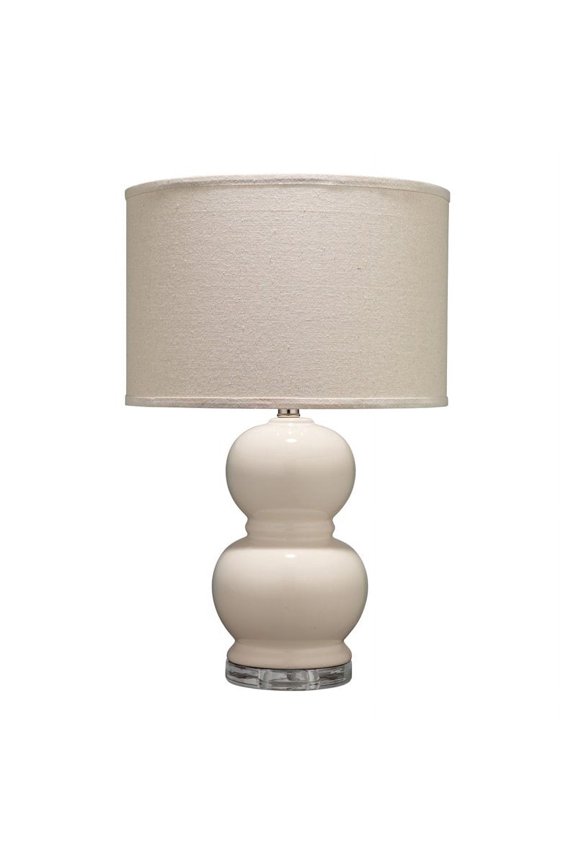 Transitional Glass Table Lamp with Classic Shape in Cream