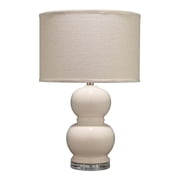 Eden Home Transitional Glass Table Lamp with Classic Shape in Cream