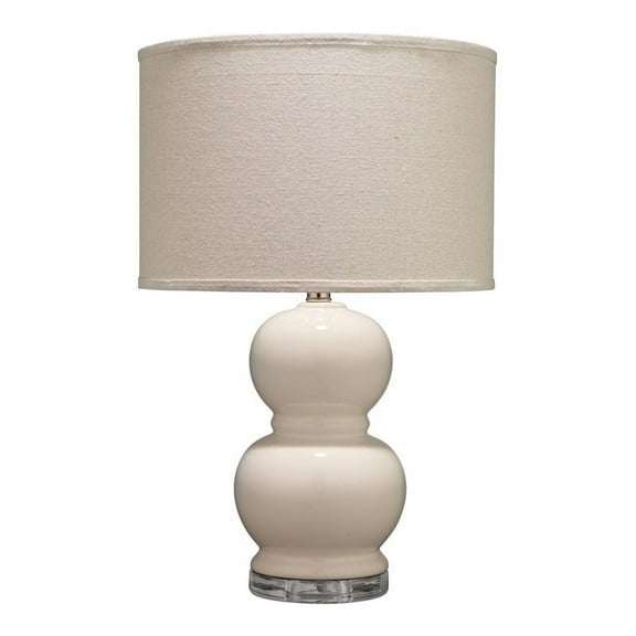Eden Home Transitional Glass Table Lamp with Classic Shape in Cream