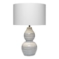 thumbnail image 1 of Eden Home Wave Ceramic and Linen Table Lamp in White/Blue, 1 of 2