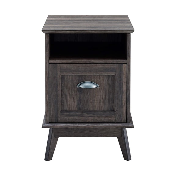Eden Home Wood Home Office File Cabinet with Drawer in Smoke Oak