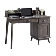 Eden Home Wood Writing/Computer Desk with Hutch in Smoke Oak