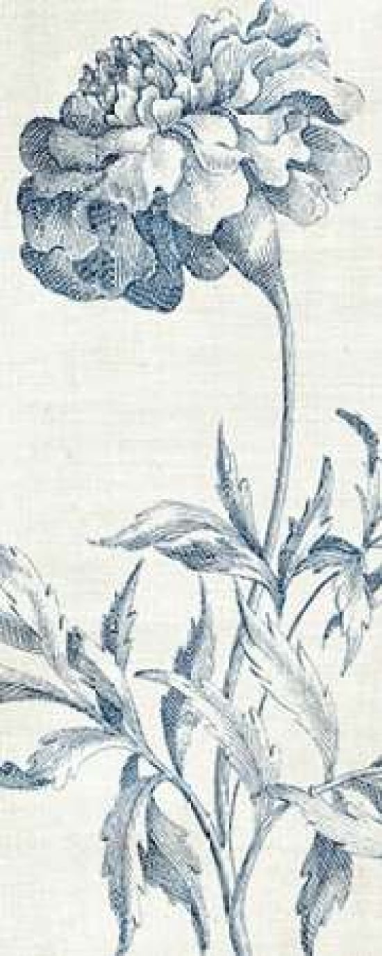 Eden III Indigo and White Canvas Art - Wild Apple Portfolio (24 x 48)