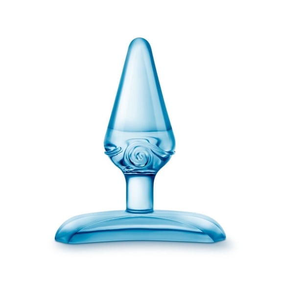 Eden TPE Tapered Anal Plug with StayPut Base, Blue