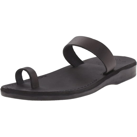 Eden - Leather Toe Ring Minimalist Sandal - Womens Sandals