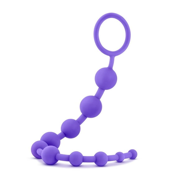Eden Body Safe Silicone Graduated Anal Beads with Retrieval Loop, Purple