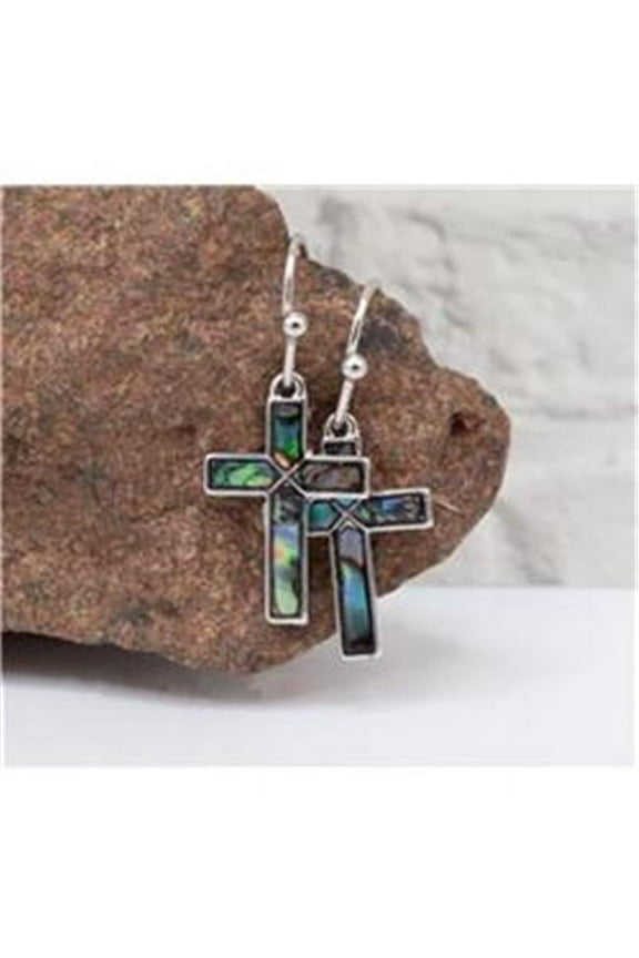 Eden Merry-Cross-Abalone Earrings