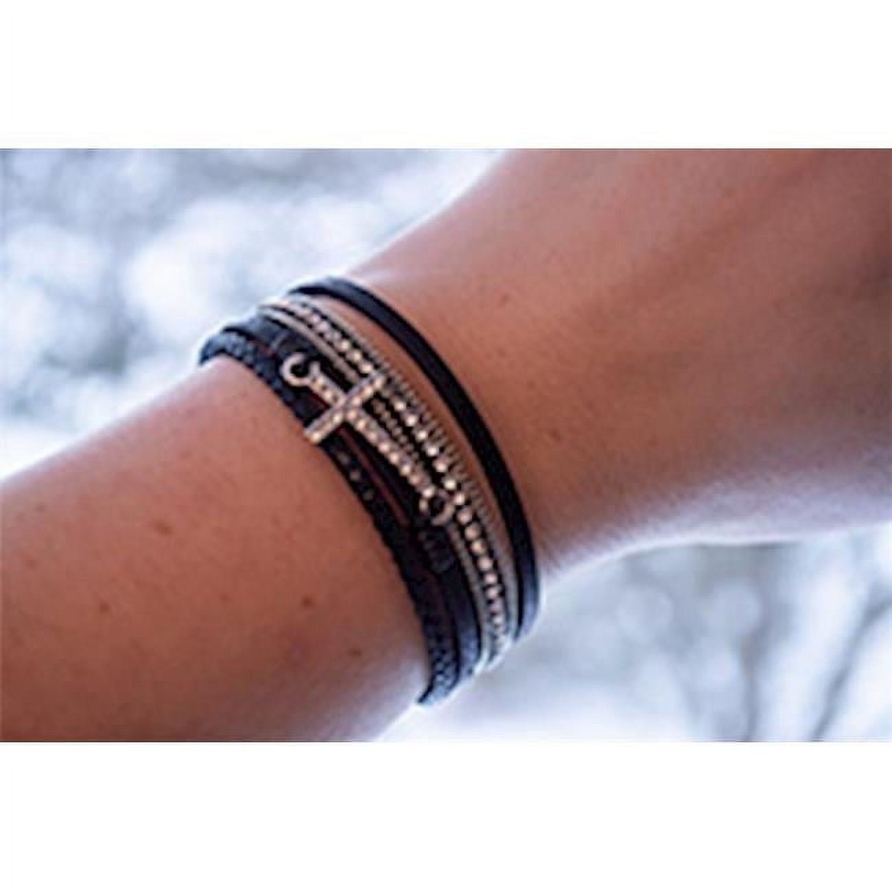 JAMES LAWRENCE COMPANY Eden Merry by James Lawrence 169873 Bracelet - Sparkle Cross Eden Merry Magnetic, Black