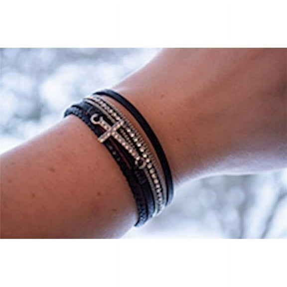 Eden Merry by James Lawrence 169873 Bracelet - Sparkle Cross Eden Merry Magnetic, Black