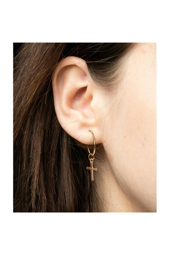 Eden Merry by James Lawrence 464096 Earrings - Eden Merry - Cross - Hoop - Gold
