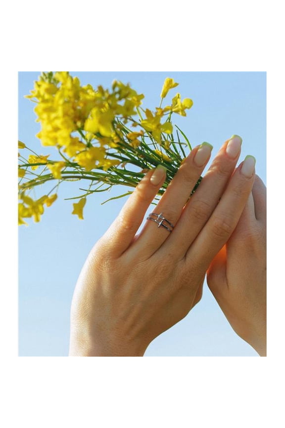 Eden Merry by James Lawrence 464119 Ring - Eden Merry - Double Cross - Silver - Size 9