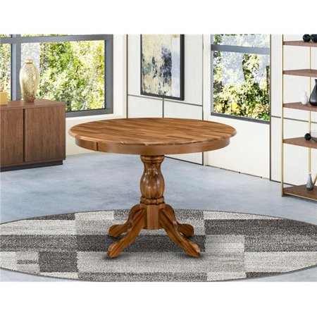 Eden Natural Acacia Table Top Surface & Asian Wood Dining Table with Pedestal Legs