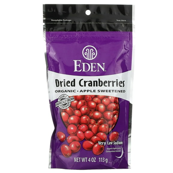 Eden Organic, Dried Cranberries Apple Sweetened, 4.0 Oz
