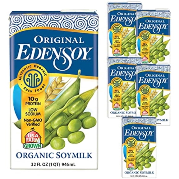 Eden Organic Edensoy Original Soymilk, Non-Gmo, Usa Whole Soy, Non-Dairy, Vegan, 32 Oz (6-Pack)