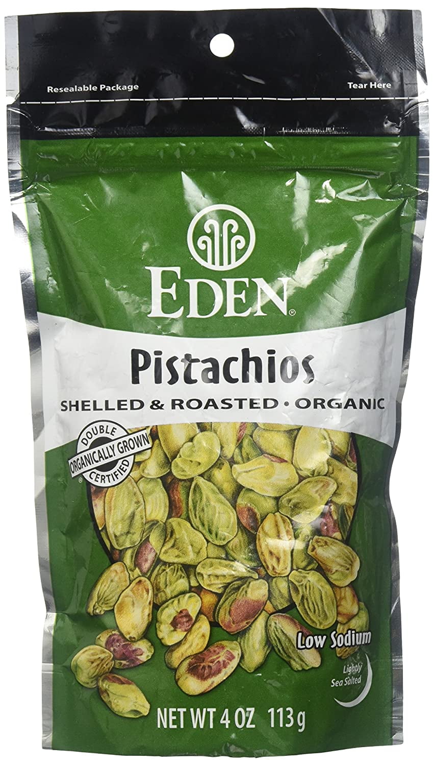 Eden Organic Pistachios, 4 oz, Shelled and Roasted Pack of 15