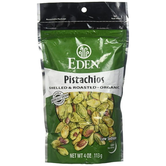 Eden Organic Pistachios, 4 oz, Shelled and Roasted Pack of 15