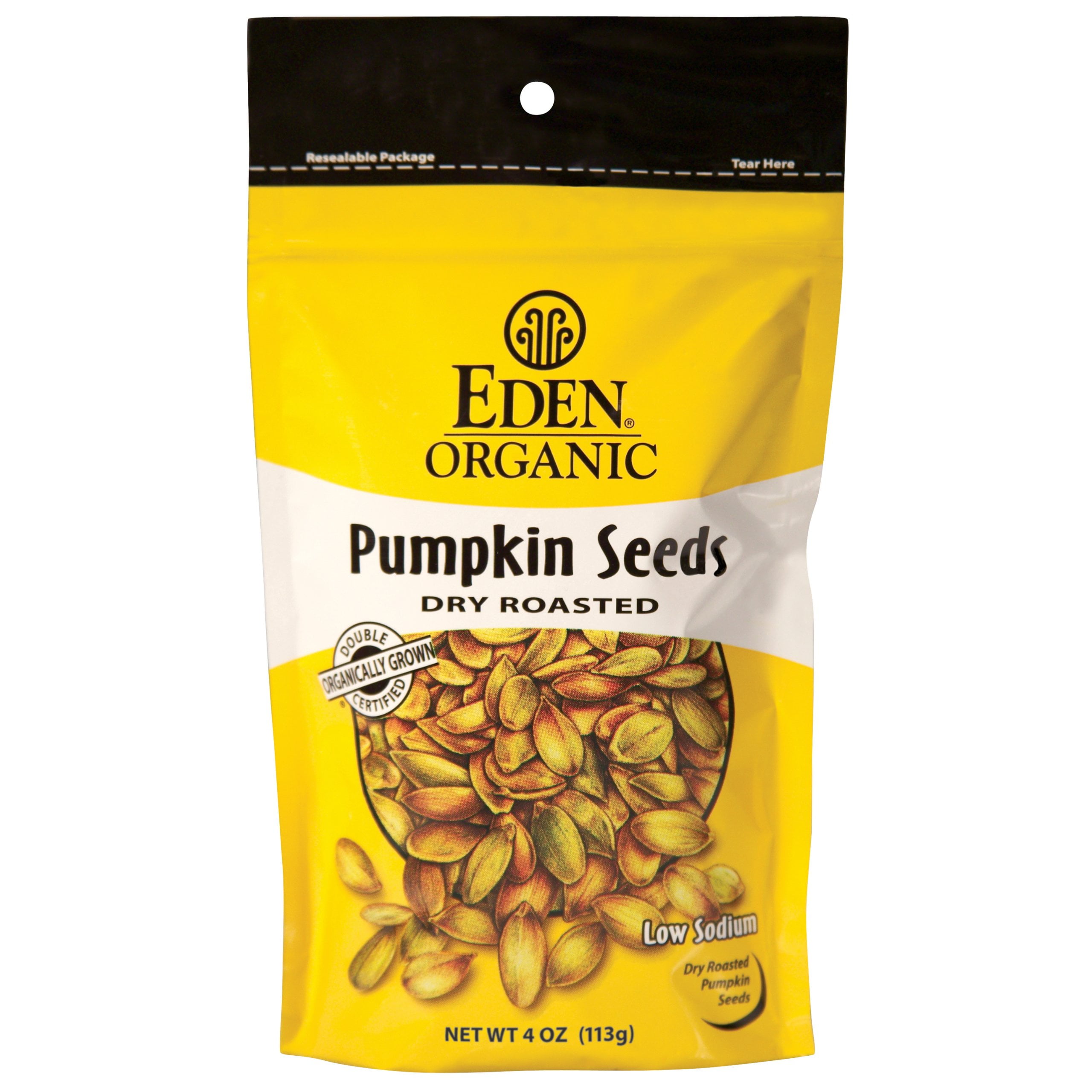 Eden Organic Pumpkin Seeds, Dry Roasted, 4-Ounce Resealable Bags (Pack of 15)