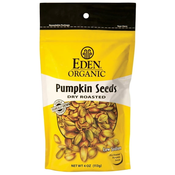 Eden Organic Pumpkin Seeds, Dry Roasted, 4-Ounce Resealable Bags (Pack of 15)