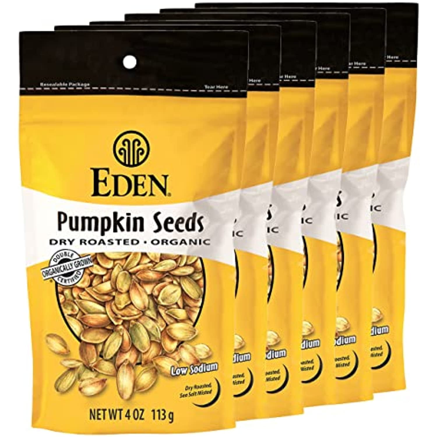 Eden Organic Pumpkin Seeds, Dry Roasted And Lightly Salted, 4 Oz (6