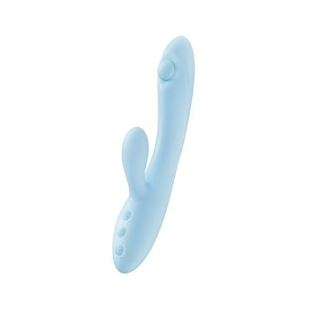 Eden Blue Rabbit Vibrator with Come-Hither G-Spot Massager and 10 Dual Vibrations, USB Charging, Waterproof Silicone/ABS, 8.25 Inch