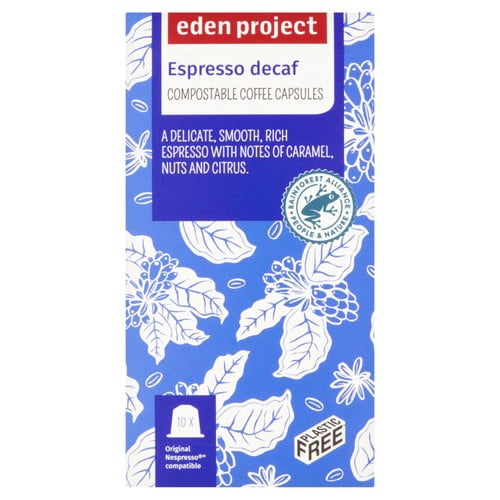 Eden Project Home compostable Nespresso capsules - Decaff, 10 pods per pack, British Import (Pack of 3)