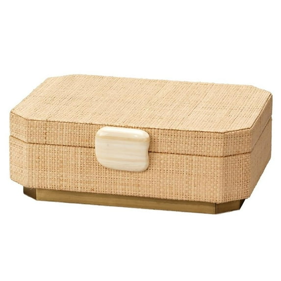 Jamie Young Co Eden Raffia Decorative Box Natural