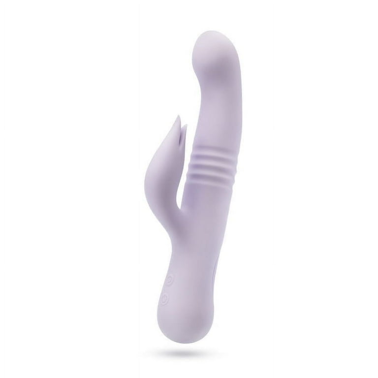 Eden Purple Rabbit Vibrator with Thrusting Shaft and Dual Vibration Modes,  USB Charging, Waterproof Silicone/ABS, 9.25 Inch