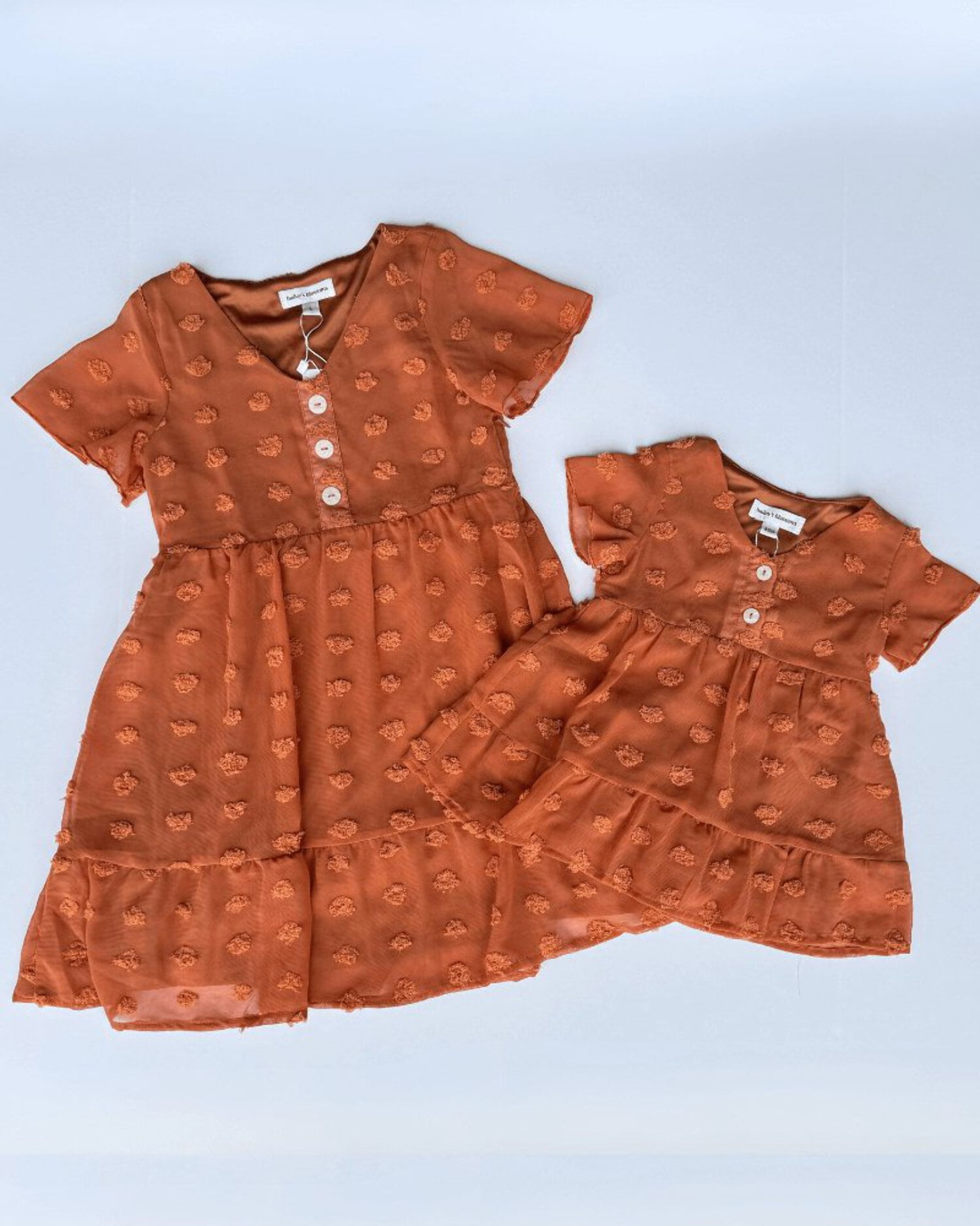 Eden Short Sleeve Dot Dress - Rust - Walmart.com