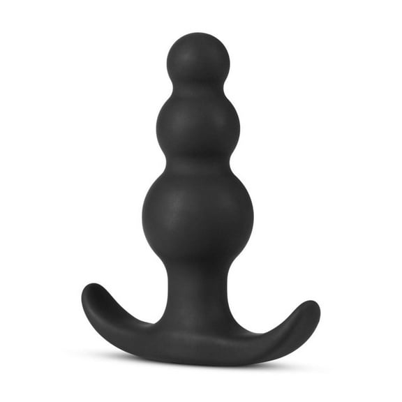 Eden Silicone Triple Bead Anal Plug with Anchor Base for Anal & Prostate Play, Black