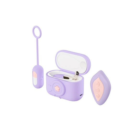 Eden Snapstar 4 Piece Vibrator Set with Wireless Remote and Charging Case, Purple